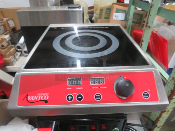 One Avantco Induction Cooker. Model# IC1800. 120 Volt. 12.5X15X4. $179.99.