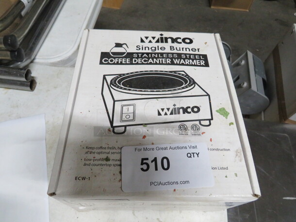 One NEW Winco Single Coffee Warmer. #ECW-1