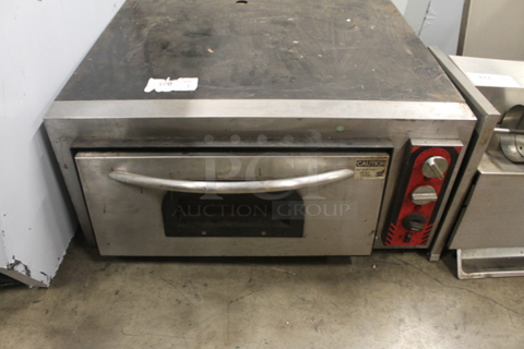 Stainless Steel Commercial Countertop Electric Powered Single Door Pizza Oven. 240 Volts, 1 Phase.