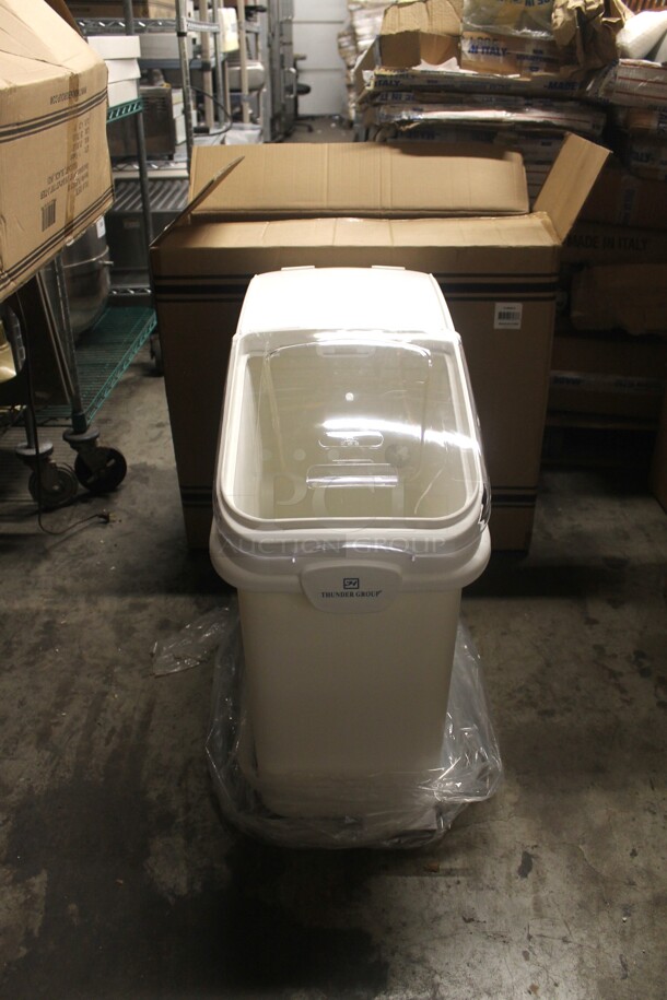 BRAND NEW IN BOX! Thundergroup White Poly Ingredient Bin. - Image 1 of 5