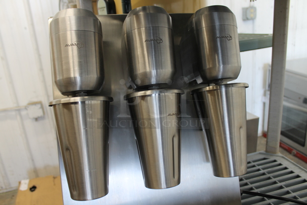 BRAND NEW SCRATCH AND DENT! AvaMix DM-B-30C Stainless Steel Commercial Countertop 3 Head Drink Mixer. Needs To Be Assembled. 110-120 Volts, 1 Phase. Tested and Working! - Image 2 of 4