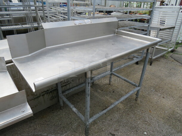 One Stainless Steel Right Side Dishwasher Table. 60X31X45