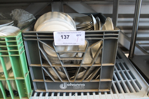 ALL ONE MONEY! Lot of Ceramic Plates in Crate