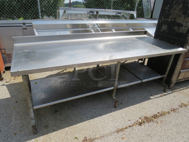 One Stainless Steel Table With Stainless Steel Under Shelf. 96X36X37 - Image 1 of 2