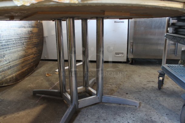 2 Round Dining Height Tables on Metal Table Base. 2 Times Your Bid! - Image 3 of 3