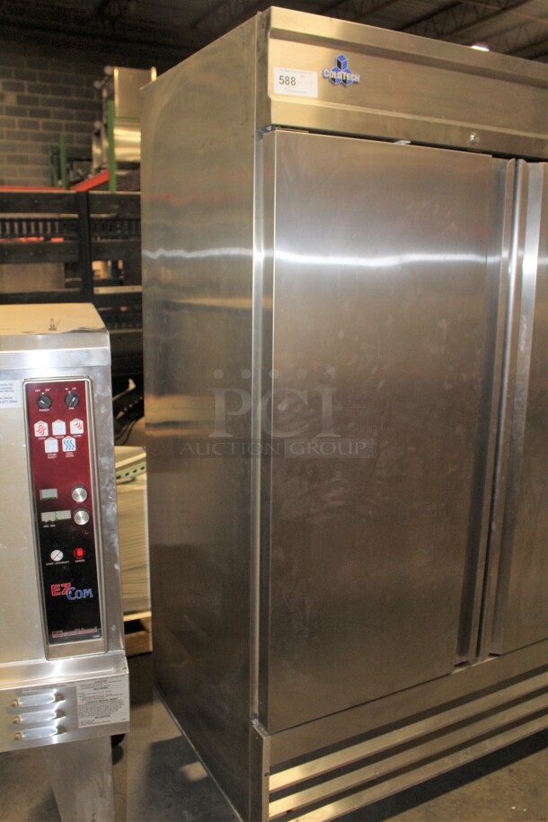 FANTASTIC! Cold Tech Model CFD-2R Commercial Stainless Steel Double Door Reach In Refrigerator On Casters. 54x32x82. 115V/60Hz. Working When Pulled!  - Image 6 of 6