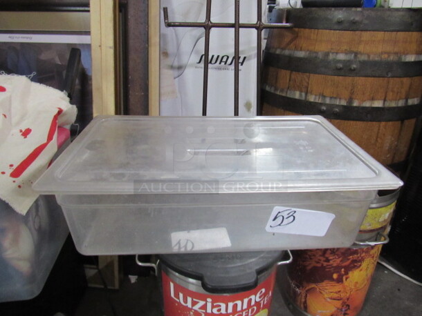 One Full Size 6 Inch Deep Food Storage Container With Lid.