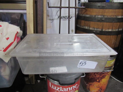 One Full Size 6 Inch Deep Food Storage Container With Lid.