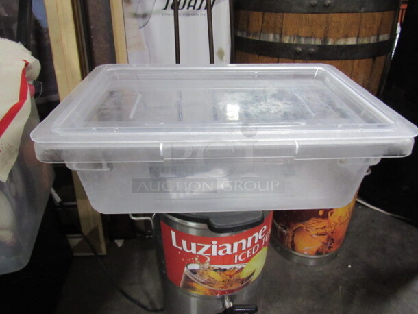 One 3.5 Gallon Food Storage Container With Lid.