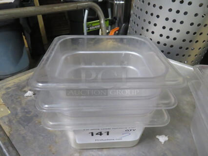 1/6 Size 4 Inch Deep Food Storage Container. 3XBID.