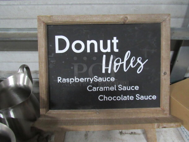 19X19 Wood Framed Chalkboard Menu For Food. 