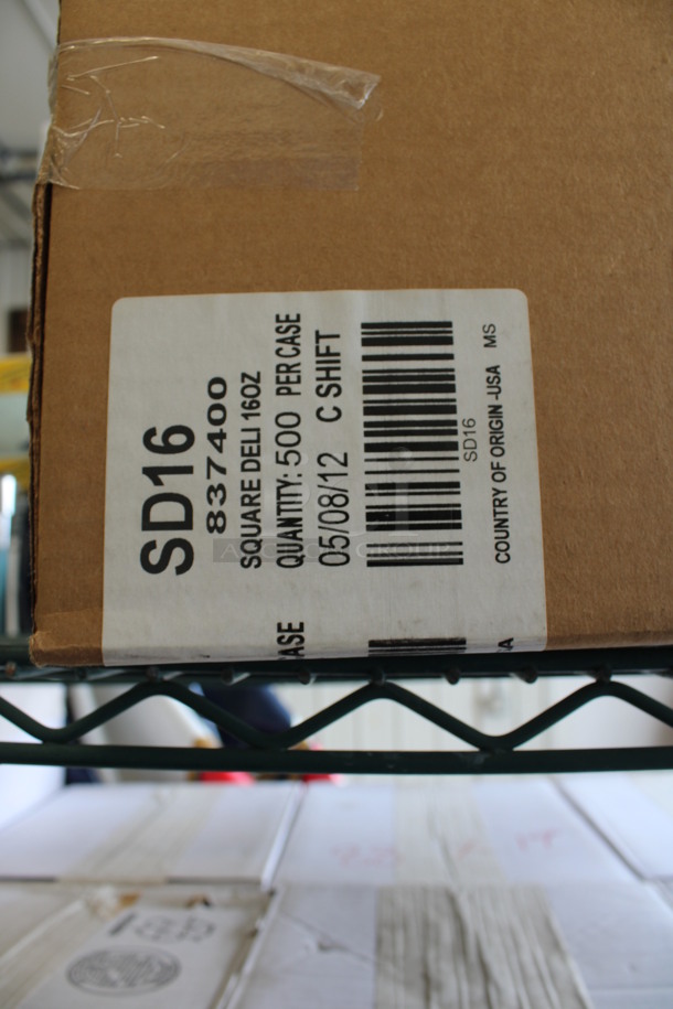 BRAND NEW! Box of SD16 Plastic Clear Square Deli Bowls!  - Image 3 of 4