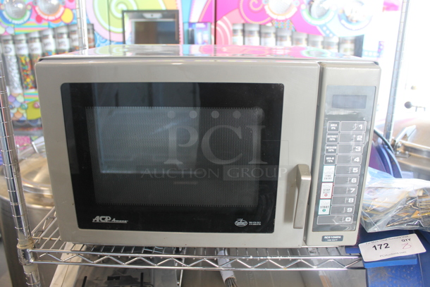 2010 Amana RCS10MPA Stainless Steel Commercial Countertop Microwave Oven. 120 Volts, 1 Phase.  - Image 1 of 8