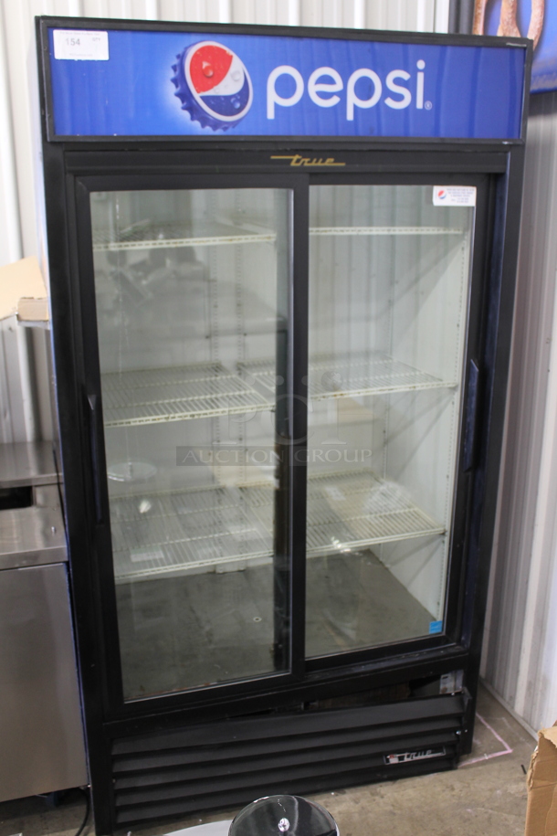 2013 True GDM-37-LD ENERGY STAR Metal Commercial 2 Door Reach In Cooler Merchandiser w/ Poly Coated Racks. 115 Volts, 1 Phase. Tested and Working!