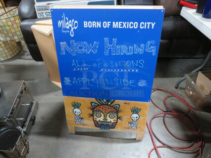 One Millagro Tequila Sidewalk Chalkboard. 23X36
