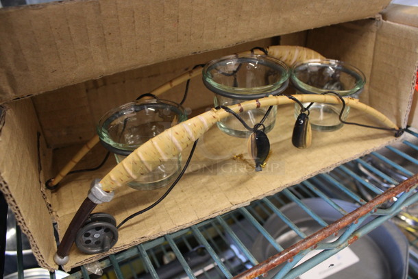 2 BRAND NEW IN BOX! Decorative Fishing Candle Holders. 12x3x3.5. 2 Times Your Bid! - Image 2 of 4