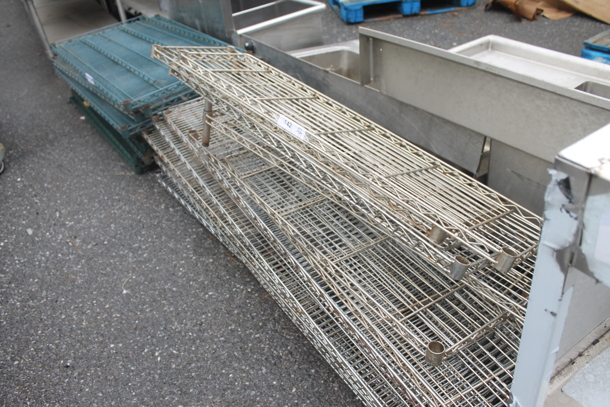 ALL ONE ONEY! Lot of 12 Various Chrome Finish Wire Shelves! Includes 72x13x1.5 - Image 3 of 3