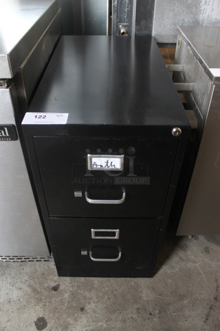 Metal Black 2 Drawer Filing Cabinet.
