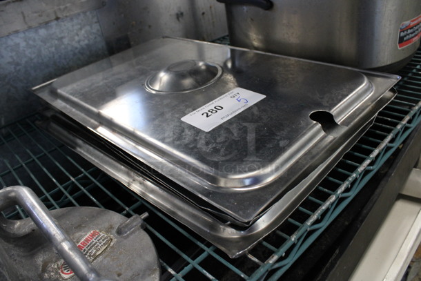 5 Stainless Steel Full Size Drop In Bin Lids. 5 Times Your Bid! - Image 2 of 3