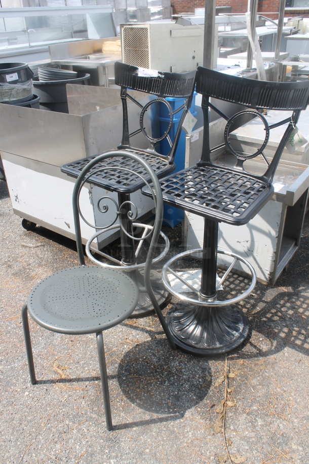 3 Various Chairs; Gray Dining and 2 Black Bar Height. Includes 17.5x16x43. 3 Times Your Bid! - Image 3 of 3