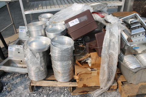 ALL ONE MONEY! Lot of Booster Seats, Cake Pans, Lids, Wood Pallet AND MORE! 