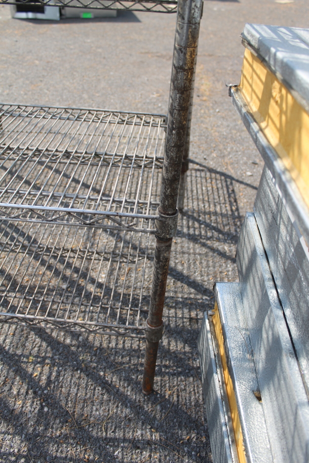 Chrome Finish 5 Tier Wire Shelving Unit. BUYER MUST DISMANTLE. PCI CANNOT DISMANTLE FOR SHIPPING. PLEASE CONSIDER FREIGHT CHARGES. - Image 4 of 4
