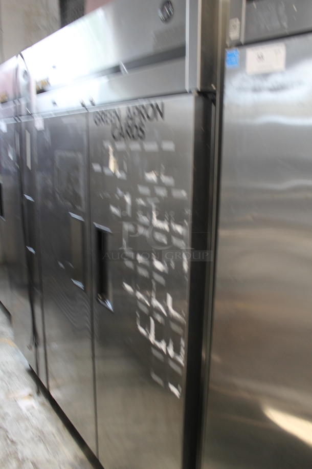 2015 True TG2R-2S ENERGY STAR Stainless Steel Commercial Two Door Reach In Cooler w/ Poly Coated Racks on Commercial Casters. 115 Volts, 1 Phase. Tested and Working! - Image 3 of 7