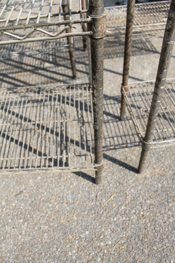 Chrome Finish 4 Tier Wire Shelving Unit. BUYER MUST DISMANTLE. PCI CANNOT DISMANTLE FOR SHIPPING. PLEASE CONSIDER FREIGHT CHARGES. - Image 4 of 4