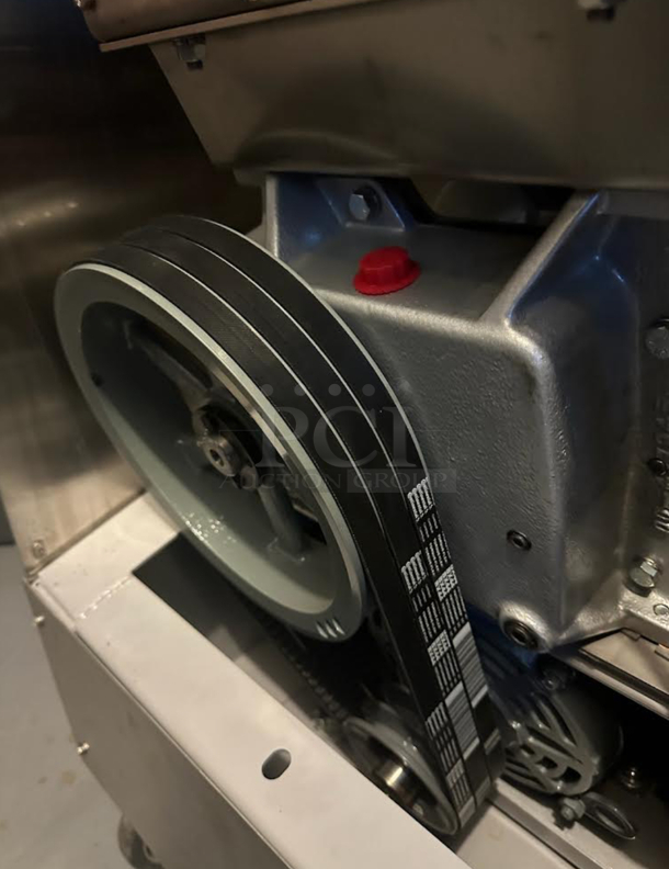 2021 Hobart MG2032 Metal Commercial Floor Style Electric Powered Meat Mixer Grinder w/ Foot Pedal on Commercial Casters. 208 Volts, 3 Phase.  - Image 7 of 8
