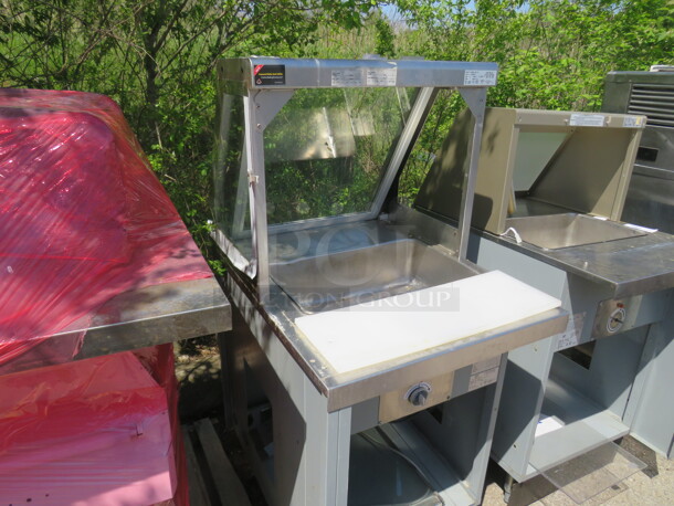 One Duke Hot Well With Sneeze Guard, Cutting Board, And Under Storage. Model# SWH600-25FLM. 120 Volt. 25X34X57 - Image 2 of 3