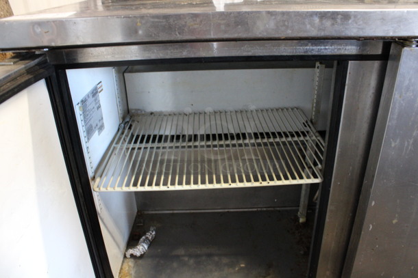 True Model TUC-72 Stainless Steel Commercial 3 Door Undercounter Cooler on Commercial Casters. 115 Volts, 1 Phase. 72x30x35. Tested and Working! - Image 4 of 6
