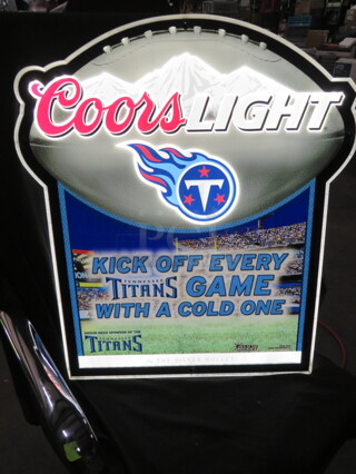 One NEW 24X27  WORKING Coors Light Titan Electric Light. 