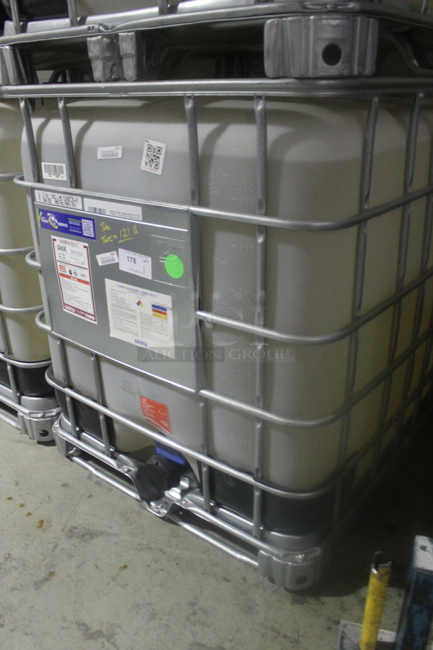 White Poly Tank in Metal Cage. BUYER MUST REMOVE. - Image 3 of 5