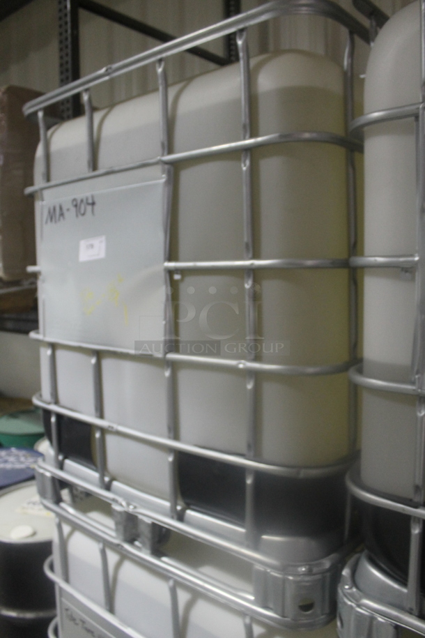 White Poly Tank in Metal Cage. BUYER MUST REMOVE. - Image 3 of 4