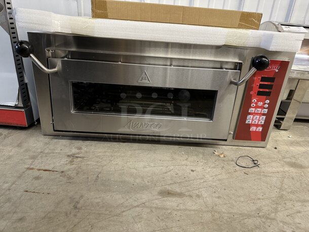 BRAND NEW SCRATCH AND DENT! Avantco 177DDPO18SA Stainless Steel Commercial Countertop Electric Powered Pizza Oven. 120 Volts, 1 Phase. Tested and Working! - Image 3 of 6