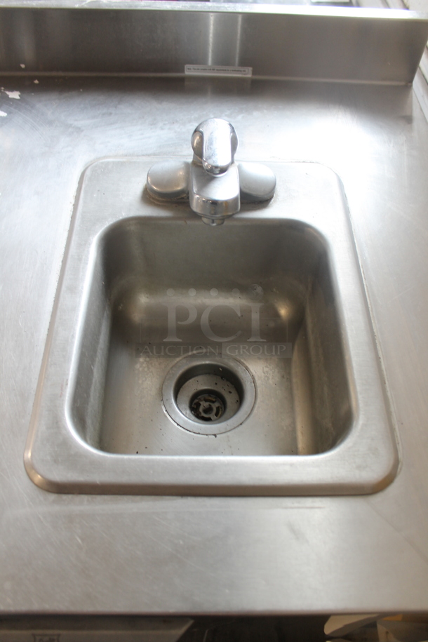 Duke Stainless Steel Commercial Counter w/ Sink Basin, Faucet, Handle, Backsplash and 3 Doors. Bay 10x11x6 - Image 2 of 9