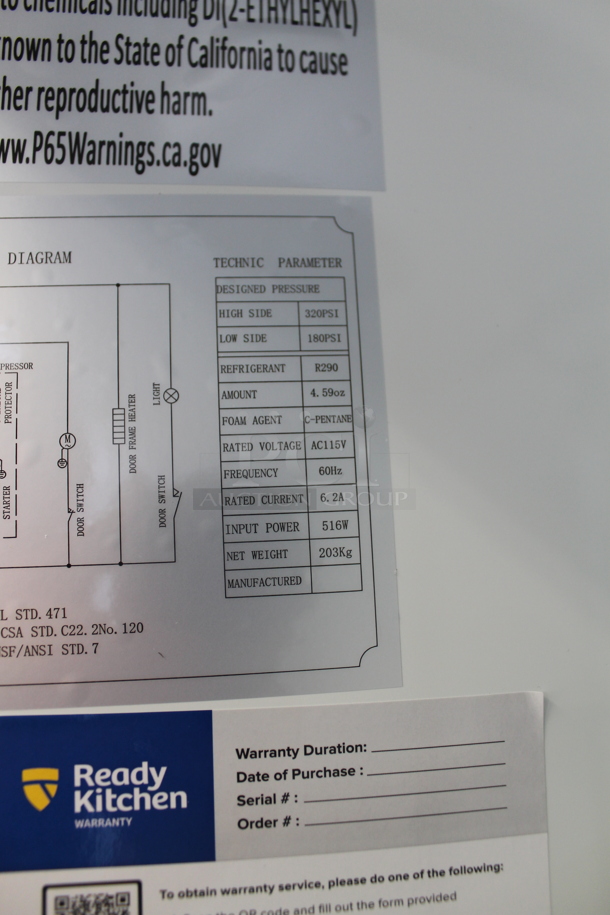 BRAND NEW SCRATCH AND DENT! Avantco A-49R-HC 54" Solid Double Door Stainless Steel Reach-In Refrigerator. 115V. Tested and Working! - Image 7 of 9