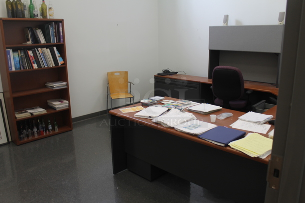 ALL ONE MONEY! ROOM LOT of Various Items Including Desks, Bookshelf and Chairs. BUYER MUST REMOVE. - Image 1 of 8