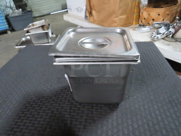 1/6 Size 6 inch Deep Hotel Pan With Lid. 2XBID - Image 1 of 1