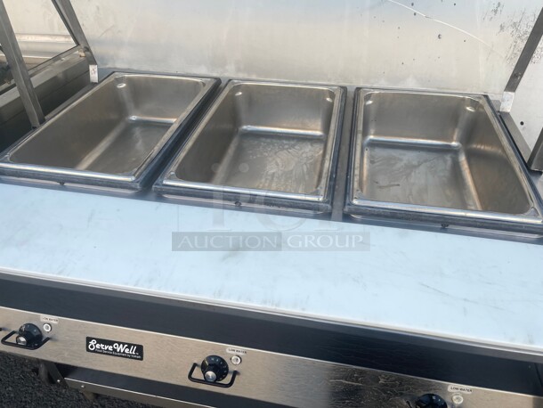 New! Vollrath 38003 46 inch Commercial Hot Food Table w/ (3) Wells & Cutting Board, 120v NSF Tested and Working! - Image 6 of 8