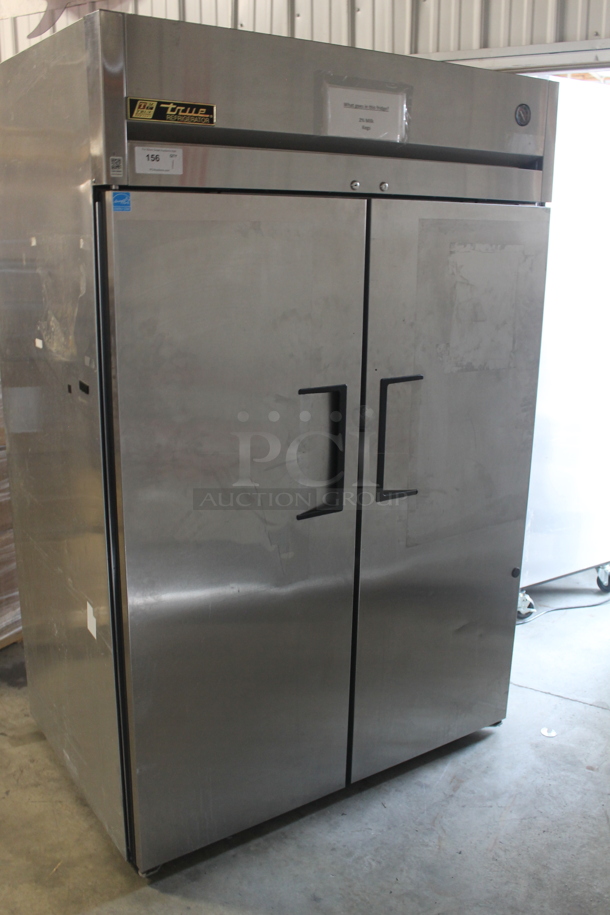 2013 True TG2R-2S Commercial Stainless Steel 2 Solid Door Reach-In Cooler With Plycoated Shelves And Commercial Casters. 115V, 1 Phase. Tested and Working! - Image 2 of 7
