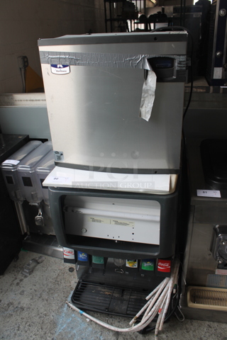 2011 Manitowoc IY0524A-161X Stainless Steel Commercial Ice Machine on Stainless Steel Commercial Countertop 6 Flavor Carbonated Beverage Machine. 115 Volts, 1 Phase.