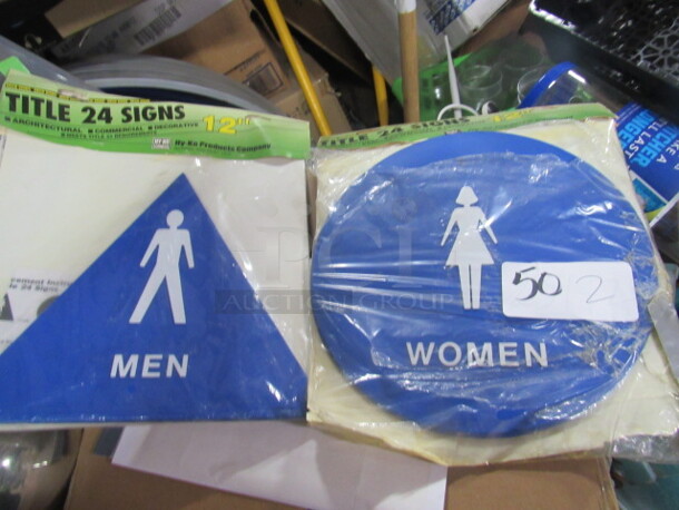 NEW Men/Women Restroom Sign. 2XBID