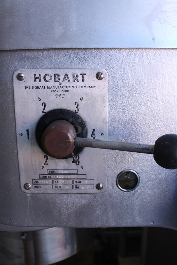 Hobart H-600 Metal Commercial 60 Quart Planetary Dough Mixer. 208 Volts, 3 Phase.  - Image 2 of 5