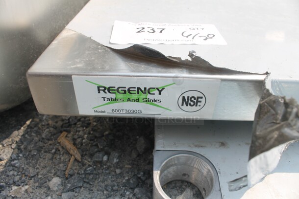 BRAND NEW SCRATCH AND DENT! Regency 600T3030G Commercial Stainless Steel Disassembled Work Table With Undershelf And Galvanized Legs. - Image 4 of 4