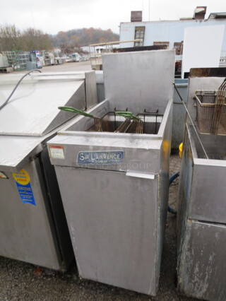 One Sir Lawrence Natural Gas Deep Fryer With 2 Baskets. 15.5X30X48. 