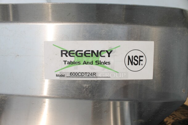 BRAND NEW SCRATCH AND DENT! Regency 600CDT24R Commercial Stainless Steel Clean Dish Table With Right Drainboard With Galvanized Legs - Image 4 of 4