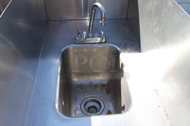 Stainless Steel Commercial Single Bay Sink w/ Faucet, Handles and Side Splash Guards. - Image 2 of 3