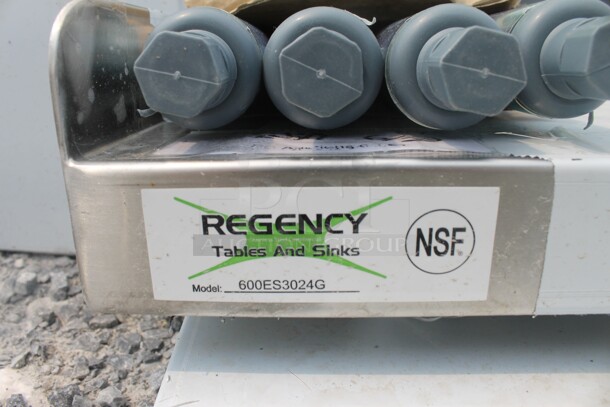 BRAND NEW SCRATCH AND DENT! Regency 600ES3024G Commercial Stainless Steel Disassembled Equipment Stand With Undershelf And Galvanized Legs - Image 4 of 4