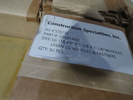 One NEW Box Of 50 Clear Corners. 48X1-1/8X1-1/8.
